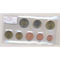 France - Série 8 monnaies 2000 - 1 Cent à 2 Euro - UNC