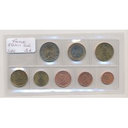 France - Série 8 monnaies 2002 - 1 Cent à 2 Euro - UNC