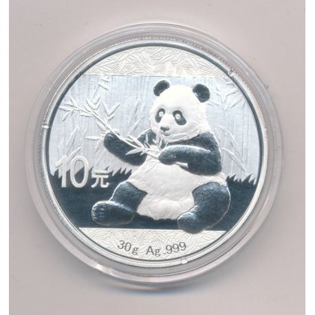 Chine - 10 Yuan - 2017 Panda - argent 1 once - FDC