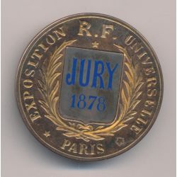 Insigne de Jury - Exposition Universelle 1878 - Paris - argent - 41mm