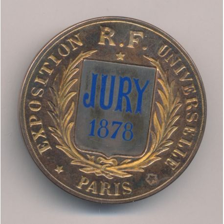 Insigne de Jury - Exposition Universelle 1878 - Paris - argent - 41mm