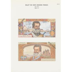 Planche - Billet 5000 Francs Henri IV - Type 1957 - AF18