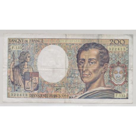 200 Francs Montesquieu - 1992 - F.133 - TB+