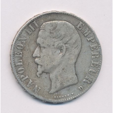 5 Francs Napoléon III - 1856 D Lyon - Tête nue - TB