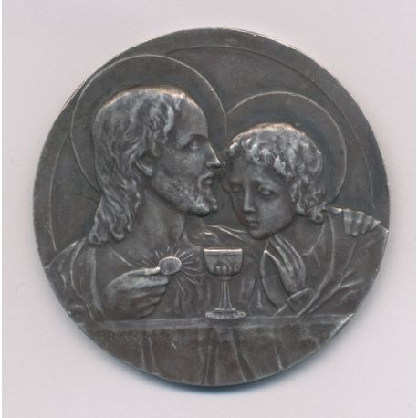 Médaille - Jesus - Thème religieux - argent 61g - 50mm - TTB