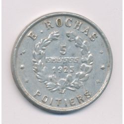 Miroir de poche publicitaire - E.Rochas - Poitiers 1923 - alu - 39mm - TB