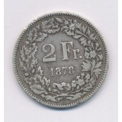 Suisse - 2 Francs - 1878 B Berne - argent - TB