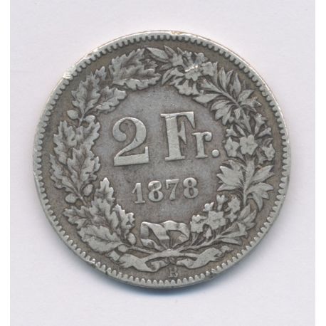 Suisse - 2 Francs - 1878 B Berne - argent - TB