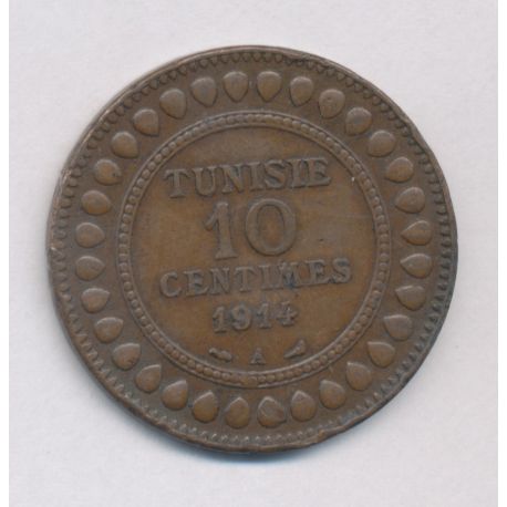 Tunisie - 10 Centimes 1914 - bronze - TTB