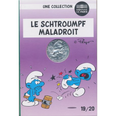 10 Euro 2020 - Le Schtroumpf maladroit - N°19 - argent