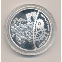 1 1/2 Euro - Arrivée sur les champs élysées - 2003 - Centenaire tour de france - argent BE