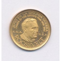 Médaille en Or - Roosevelt - Chefs Seconde guerre mondiale - Venezuela 1959 - or 1,50g 0,900 - SPL