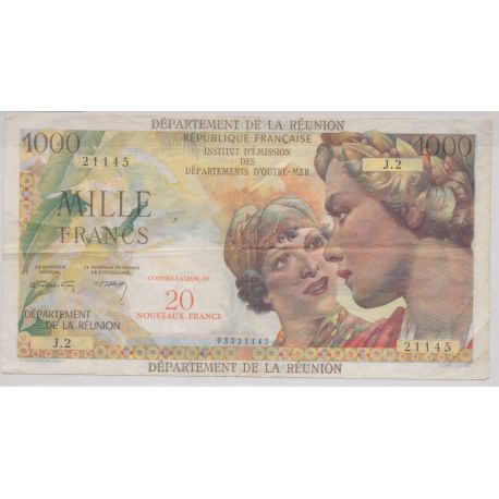 Billet - 20NF sur 1000 Francs Reunion - 1971 - TTB