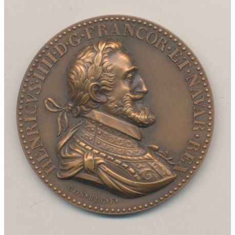 Médaille - 4e Centenaire de la naissance Henri IV - 1553-1953 Pau - bronze 43mm - SUP 