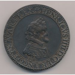 Reproduction Piéfort - Franc Henri IV 1607 - argent 321g - 67mm - Monnaie de Paris - TTB+