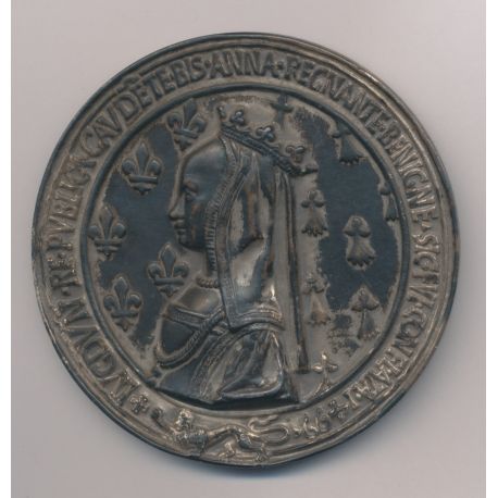 Médaille - Mariage Louis XII et Anne de Bretagne - refrappe - argent 200g - 71mm - SUP