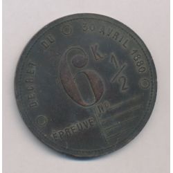 Plaque fiscale 1880 - 6 kilo 1/2 - véhicule à vapeur - TTB 