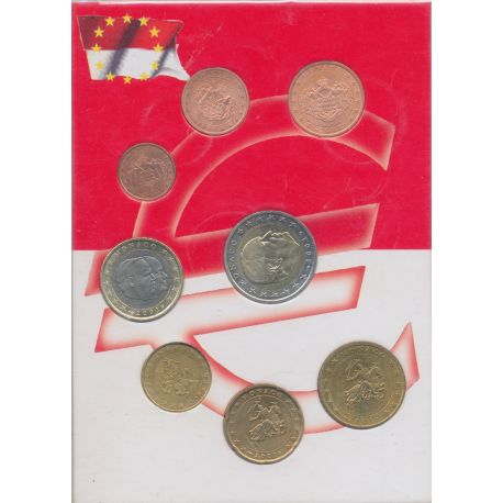 Monaco - Série complète 8 Pièces Euro 2001 - 1 cent à 2 Euro