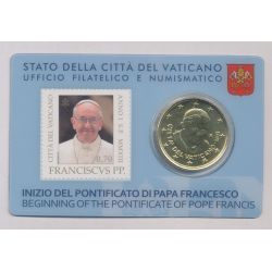 Coincard Vatican N°3 - 50 Cents 2013 - Timbre et monnaie