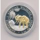 Somalie - 100 Shillings 2017 - éléphants - 1 once argent doré - FDC