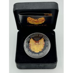 Etats-Unis - Silver eagle 2015 - black ruthenium et dorure or - 1 oz/once - 31,10g argent - FDC