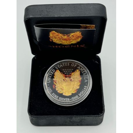 Etats-Unis - Silver eagle 2015 - black ruthenium et dorure or - 1 oz/once - 31,10g argent - FDC