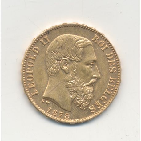 Belgique - 20 Lire Or - Leopold II - millésime suivant stock - TTB