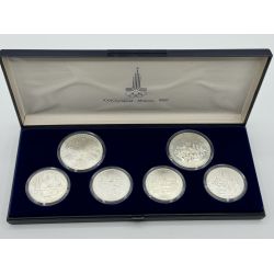 Russie - Coffret 6 Monnaies - 1977 - JO Moscou 1980 - argent 133g - FDC 