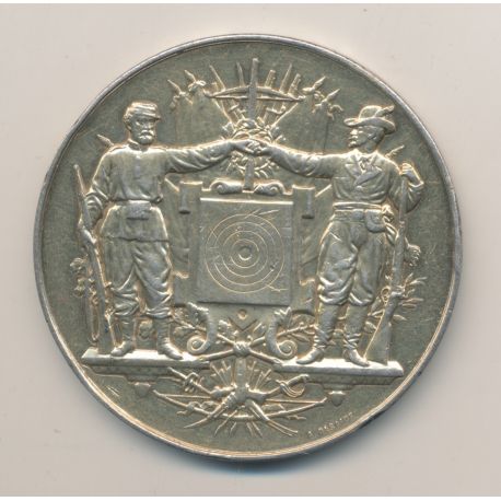 Médaille - Concours de tir - Agen 1888 - vermeil 88g - TB/TB+