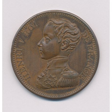 Module de 5 Francs - Henri V - 2 aout 1830 - bronze - SUP+