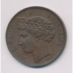 Module 5 Francs - 1843 - Essai virole brisée - par Barre - bronze - TTB+