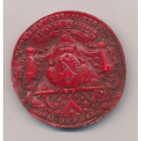 Reproduction sceau maçonnique - Suprême conseil des rites - Grand orient de france - uniface 44mm - TTB