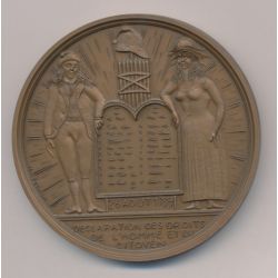 Médaille - Déclaration des droits de l'homme - 26 aout 1789 - Bicentenaire de la révolution Française - bronze