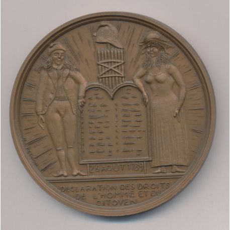 Médaille - Déclaration des droits de l'homme - 26 aout 1789 - Bicentenaire de la révolution Française - bronze