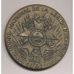 Médaille - Ordre de la Légion d'honneur - 1802 - 2002 - R.COrbin - bronze 81mm - TTB+ 