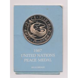 Médaille - Nations Unies Paix - 1987 - bronze - FDC