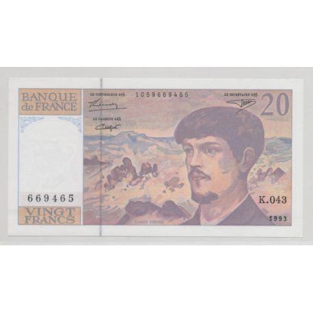 20 Francs Debussy - 1993 - K.043 - Neuf