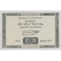 Assignat - 10 livres 1792 - Série 10 - TTB