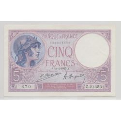 5 Francs Violet - 19.01.1925 - SUP