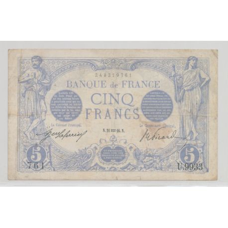 5 Francs Bleu - 21.01.1916 - TB+