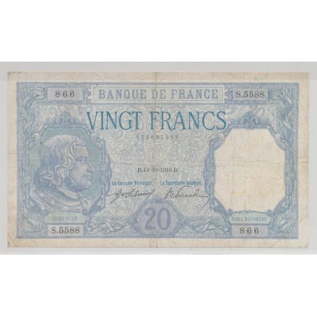 20 Francs Bayard - 14.10.1918 - TTB