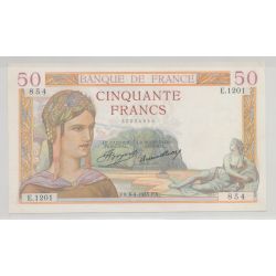 50 Francs cérès - 4.04.1935 - TTB+