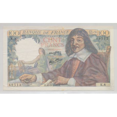 100 Francs Descartes - 15.05.1942 - TTB+