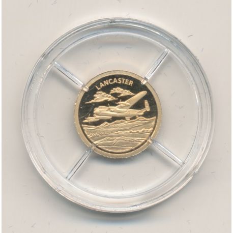 Médaille - Lancaster - Histoire de l'aviation - Or 0,5g 0,585 - 11mm - Flan bruni - 5.555 ex - Neuf 