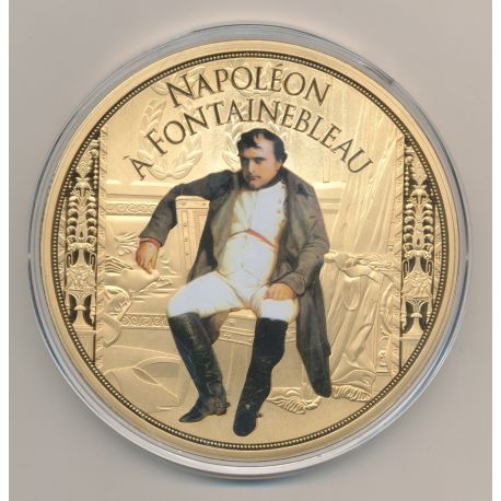 Médaille - Napoléon à Fontainebleau  - couleur et insert swarovski - 100mm