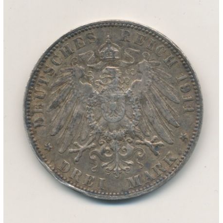 Allemagne - Hambourg - 3 Mark - 1911 J