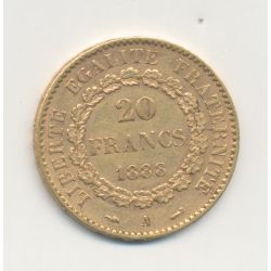 Génie - 20 Francs Or - 1888 A Paris - TTB+