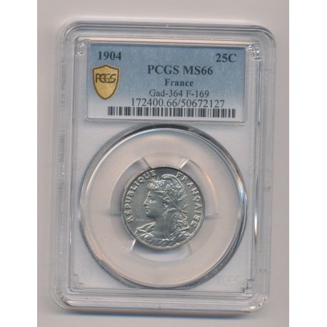 Patey - 25 centimes - 1904 - 2e type - PCGS MS66