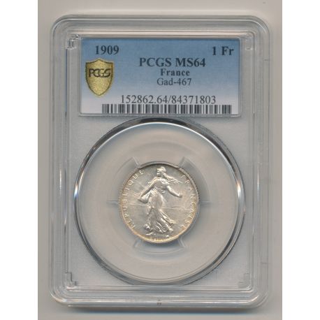 Semeuse - 1 Franc - 1909 - argent - PCGS MS64