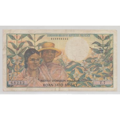 Madagascar - 1000 Francs-200 Ariary - ND 1966 - TTB